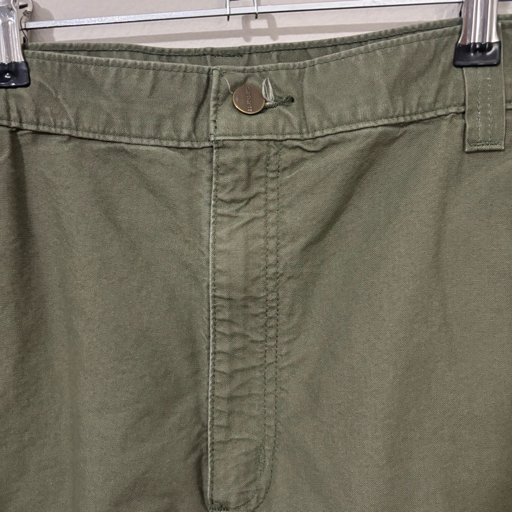 Carhartt Green Cargo Shorts Relaxed Fit Cotton - Picture 3 of 7